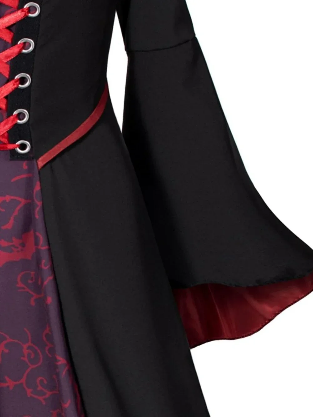 Vampire Costume Set for Girls - Halloween Dress Up with Fangs, Wand & Choker